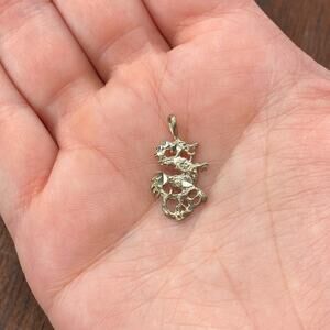 Vintage 925 Sterling Silver Dragon Mythical Good Luck Pendant Bracelet Charm